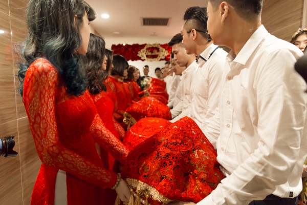 Sự xuất hiện của đội hình này khiến buổi lễ rước dâu của Diệp Lâm Anh - Đức Phạm diễn ra thêm phần trang trọng.