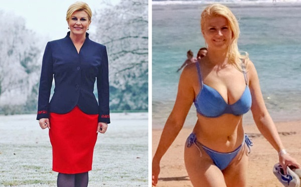 Nữ tổng thống đầu tiên của Croatia, Kolinda Grabar-Kitarović, 49 tuổi, được cho là một trong những người đứng đầu nhà nước đẹp nhất thế giới. Không có gì ngạc nhiên, bạn chỉ cần nhìn vào bức ảnh của bà trong bộ đồ bơi.