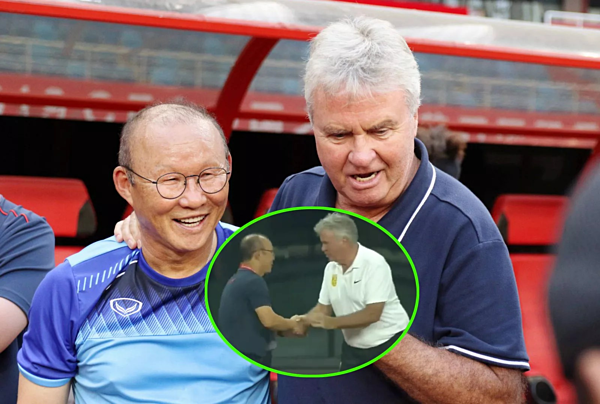HLV Park Hang-seo (trái) lần đầu đối đầu với ông Guus Hiddink sau nhiều năm, kể từ World Cup 2022.